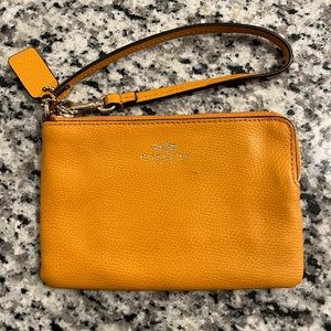 Coach corner zip wristlet
